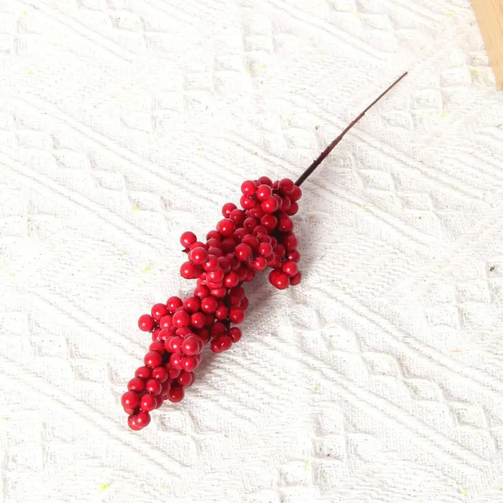 Artificial Red Berry Picks For Christmas Tree Decor Foam Holly Fruit Branches DIY Wreath Ornament Festive Home Supplies