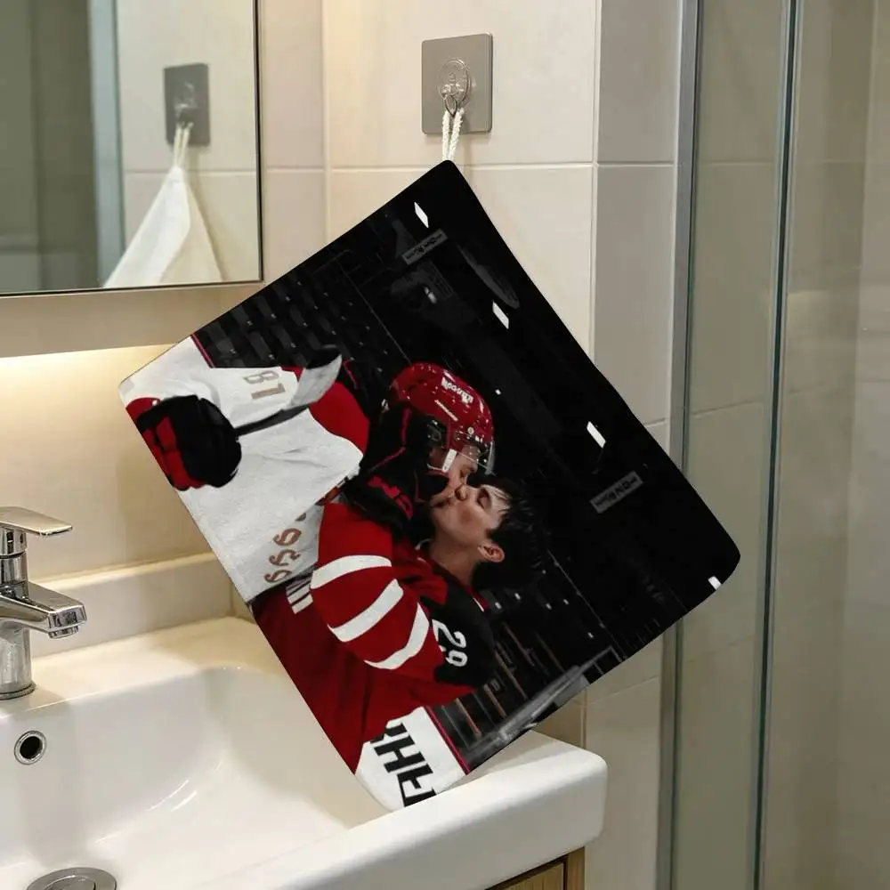 Hockey Jersey Lovers Arena Anime Polyester Hanging Kitchen Hand Towel Durable Wear Resistant  Versatile Use Throughout Home