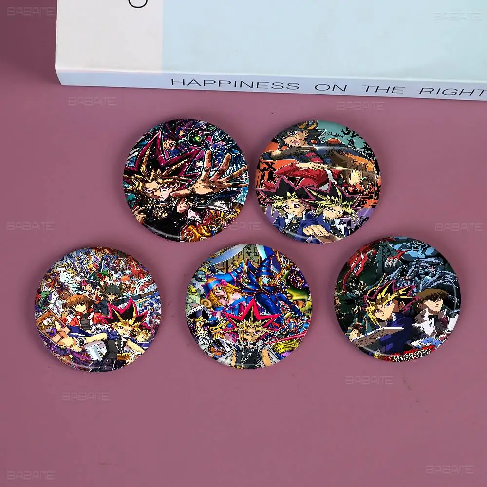 Amine Yu Gi Oh Retro Cartoon Brooches Anime Badge Round Handmade Brooch Lapel Pins Jewelry For Backpack Clothes Gifts