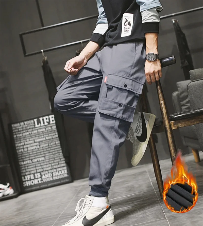 Pantaloni alla caviglia da uomo per l'autunno e l'inverno, con un senso di drappeggio e trascinamento del pavimento, pantaloni casual high street, versione coreana