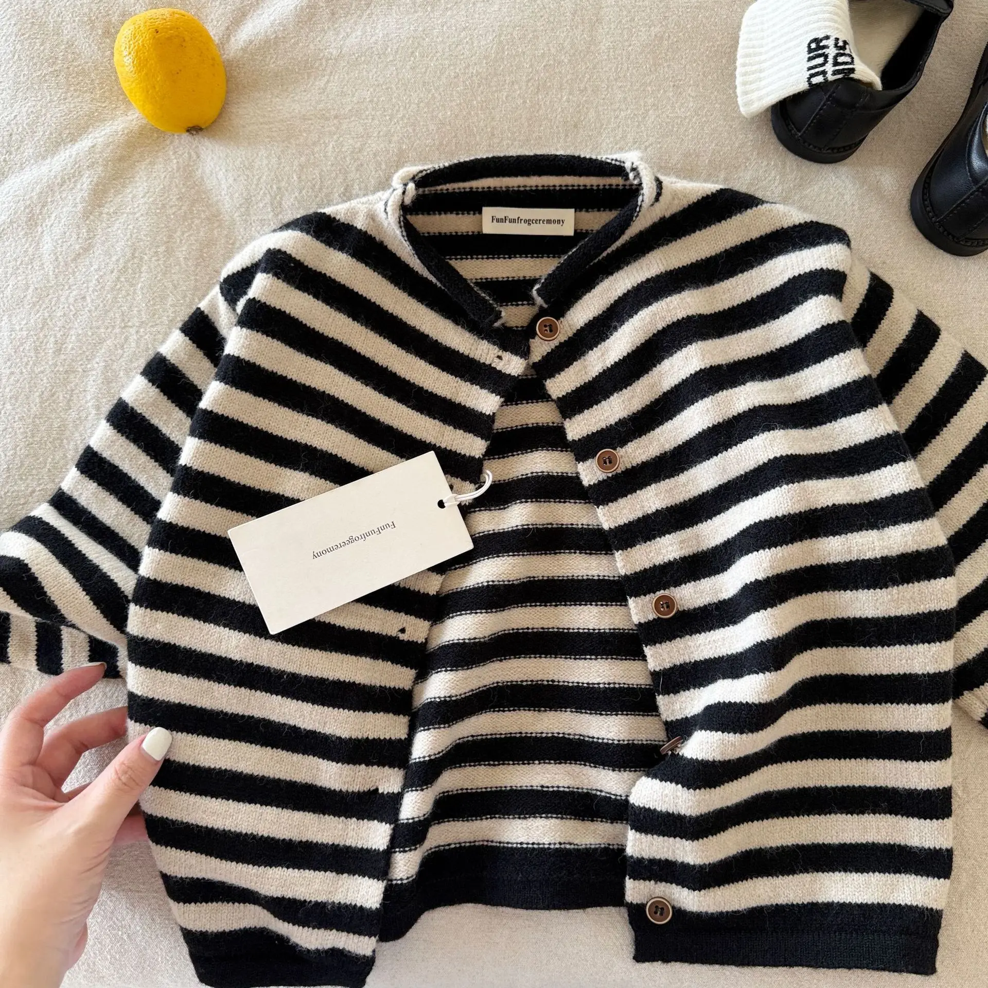 Boys' Sweater Thick Children's Knitted 2026 Spring and Autumn Winter New Item Base Color Blocked Sweater Vest