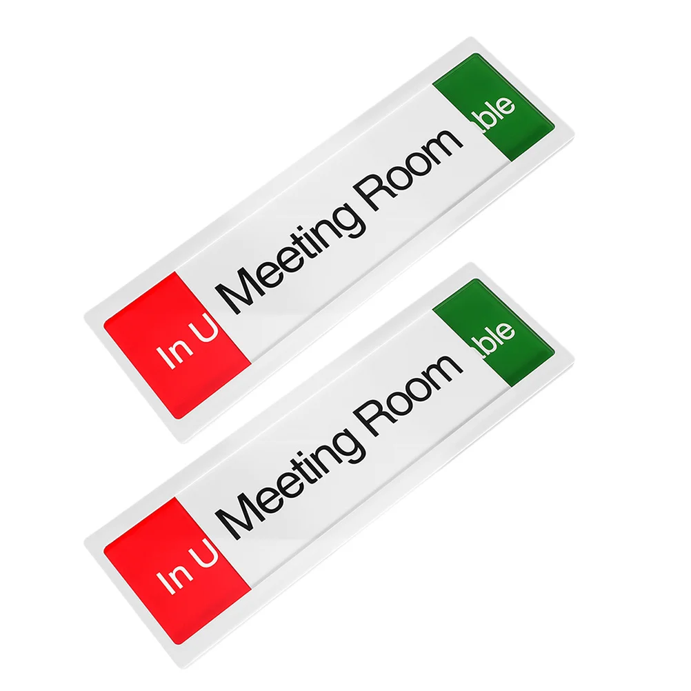 

2Pcs Acrylic Sliding Door Sign Office Conference Room Status Sign in Use Indicator Adhesive Backing