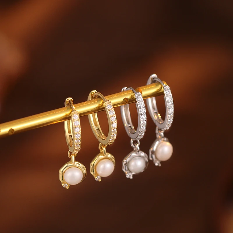 KAMIRA 925 Sterling Silver Wedding Jewelry Luxury Pearl Zircons Pendant Earrings for Women Elegant Charm Delicate Accessories 4