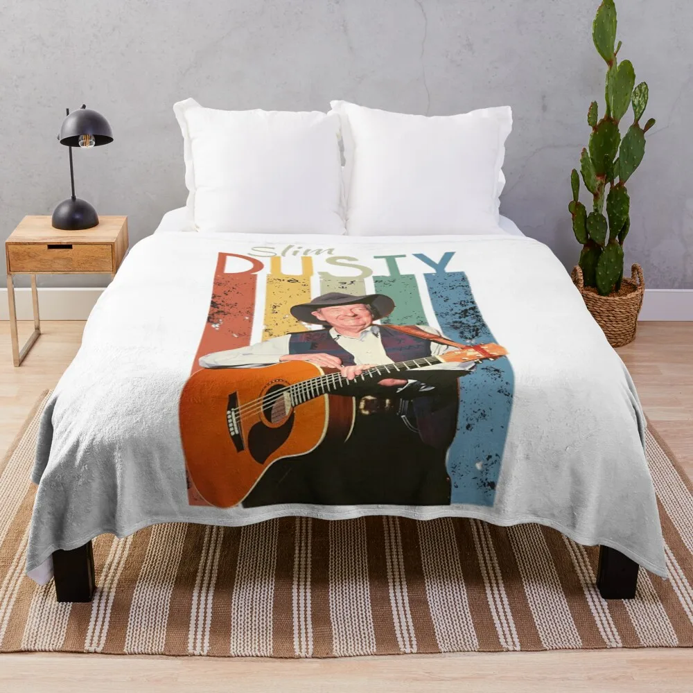 

Slim Dusty With Guitar Music Rip Legend Throw Blanket Custom Plaid on the sofa Blankets