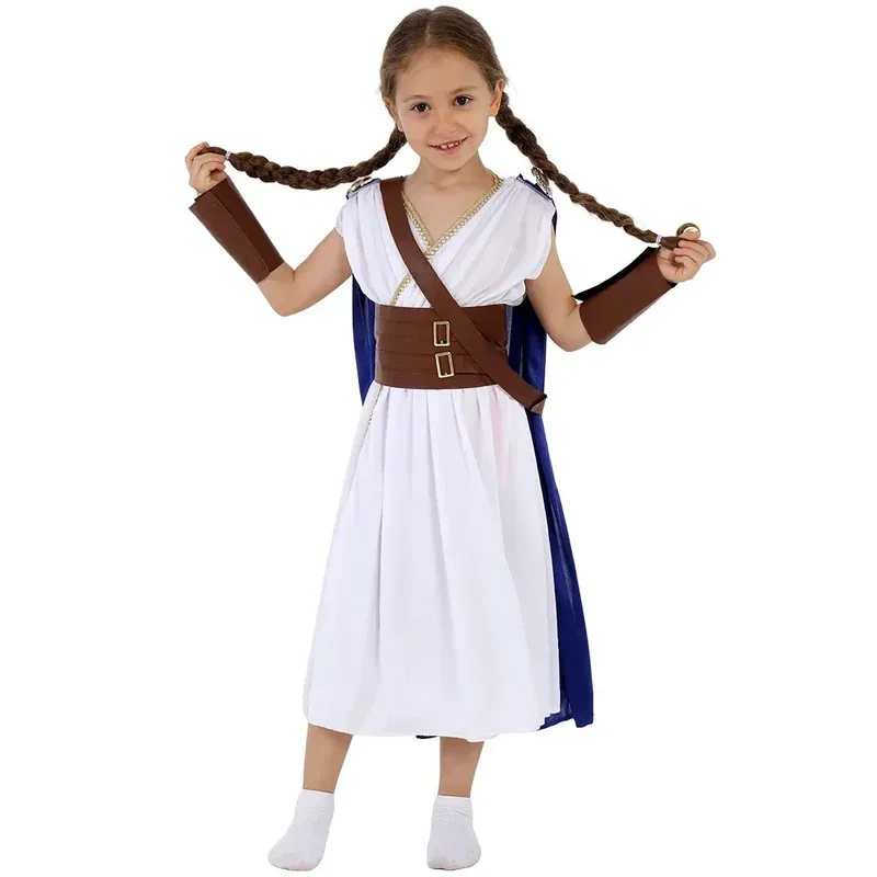 Halloween Child Greek Hunting Goddess Artemis Cosplay Costume Girls Kids Purim Book Week Halloween Carnival Party Fancy Dress