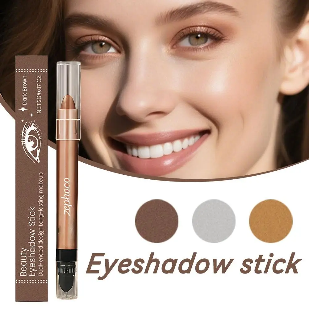 Double-ended Shiny Eyeshadow Stick Lasting Natural Star Diamond Matte Color Rendering Waterproof Smoothing Silky Eyeshadow Stick
