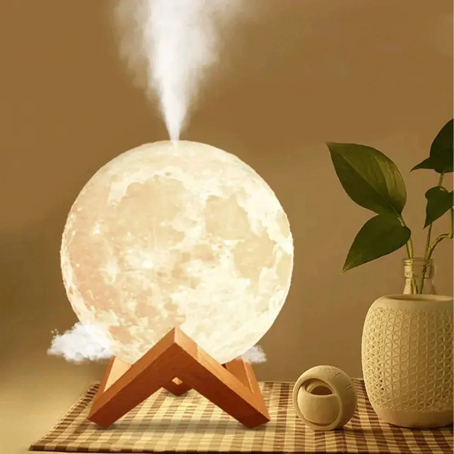 Humidifier Aromatizer Luminaire Lampshade Full Moon 3D lamp light diffuser aroma essential oil USB Ultrasonic