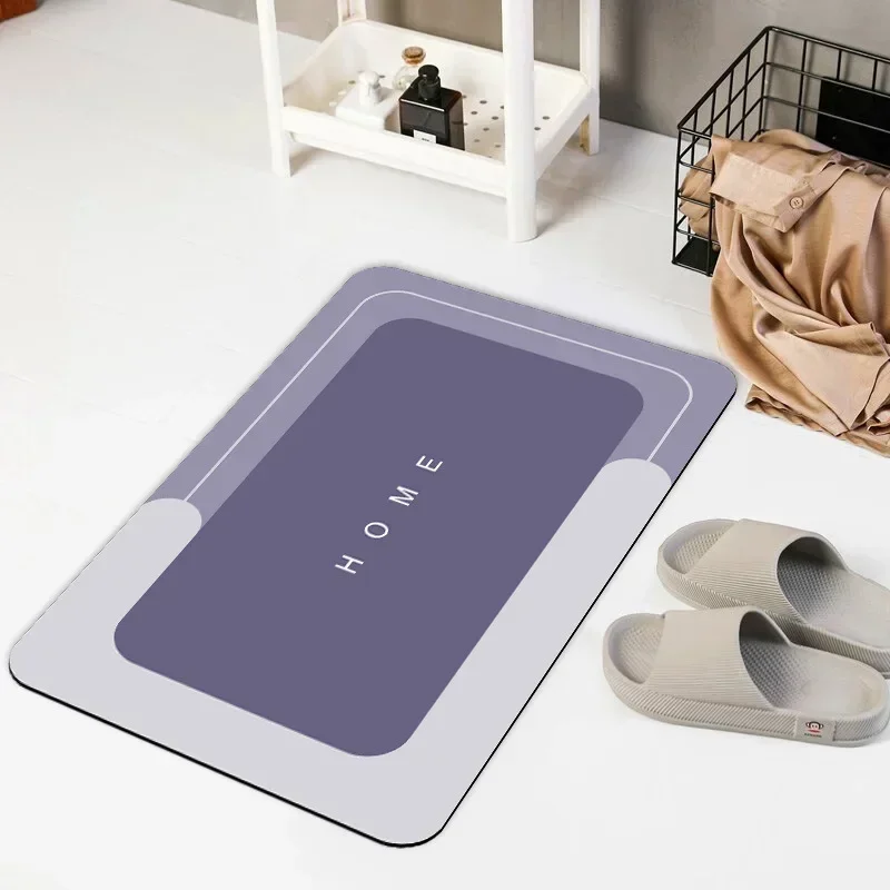 Absorbent Bathroom Bath Mat Anti-slip Shower Rug Quick Drying Bath Mats Kitchen Entrance Doormats Home Floormat Bathtub Carpet