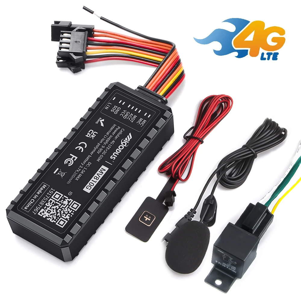 

Micodus MV810G SOS Microphone Relay ACC Detection Track Device 4G Motorcycle Wired Car Tracker Gps Real Time Tracking Anti-Shock