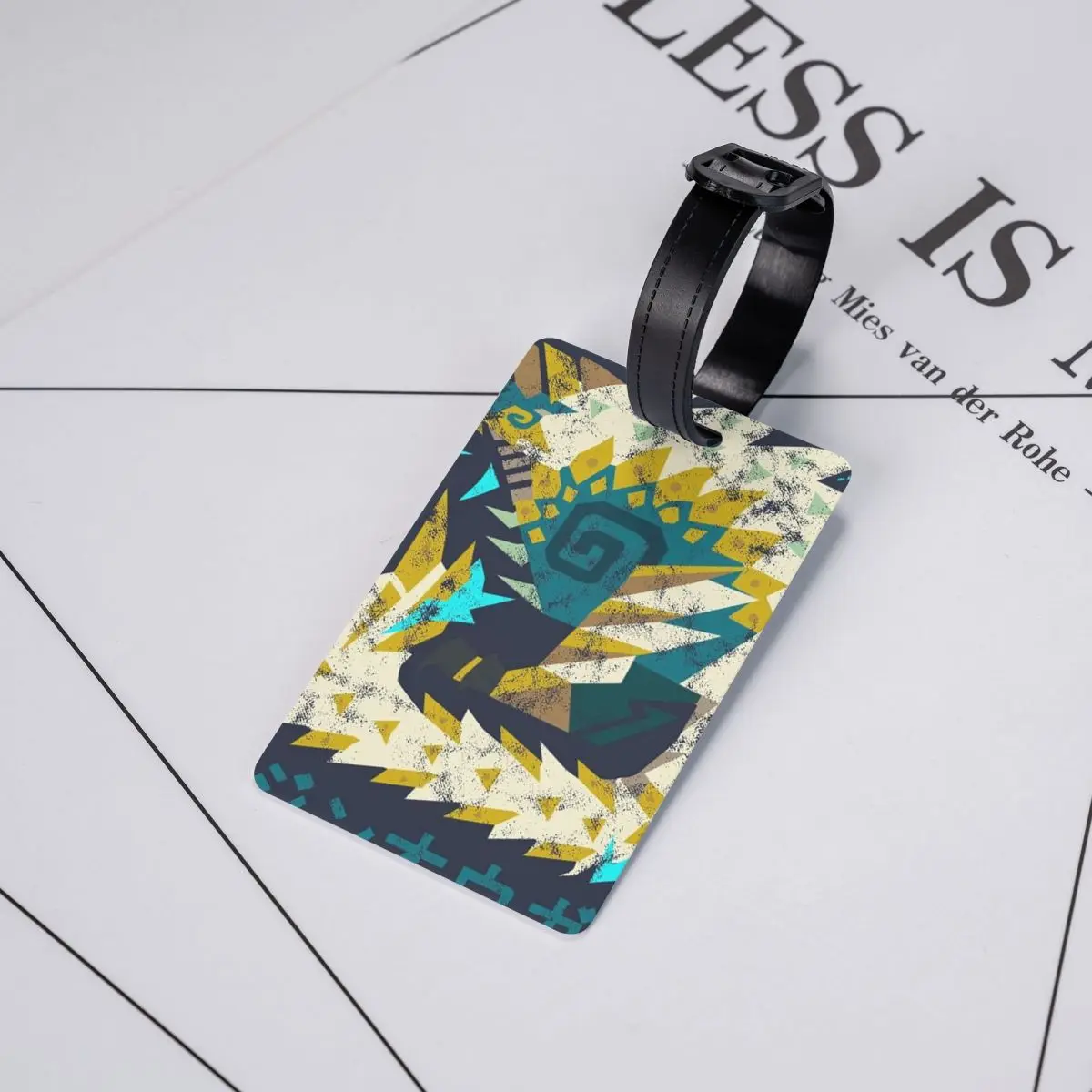 Monster Hunter World Iceborne Zinogre Kanji علامات الأمتعة حقيبة أمتعة محمولة الصعود علامة التسمية حامل معرف اسم العنوان #5