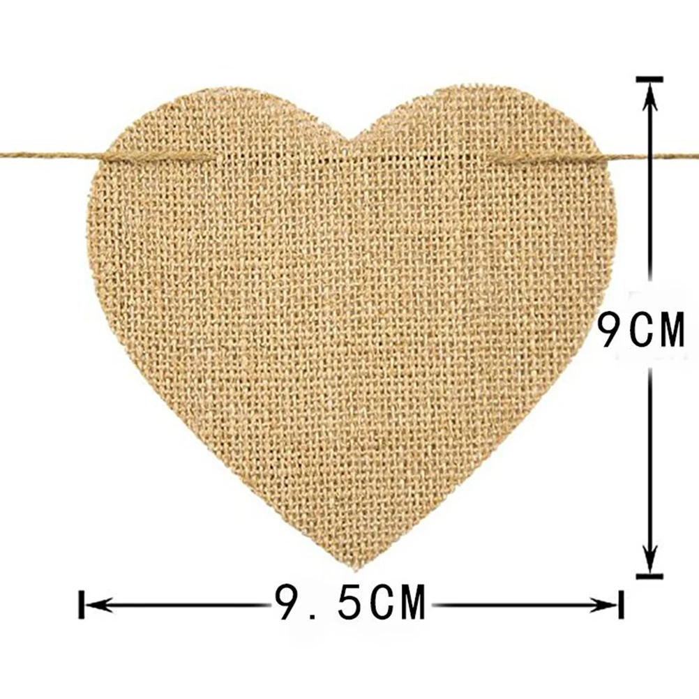 

Christmas Garland Peach Heart Flag Party Banner DIY Linen Love Wedding Supplies