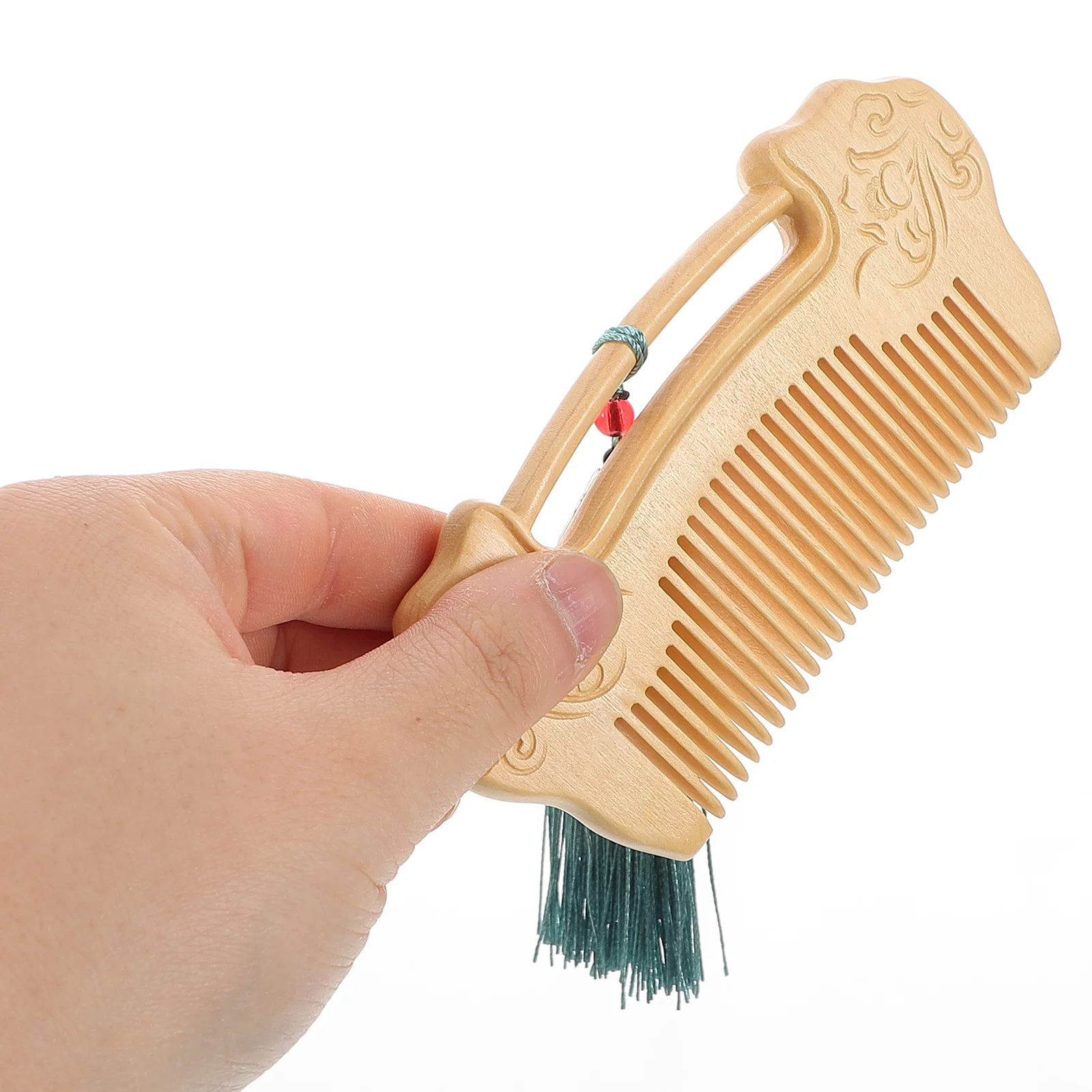 

Handmade Wooden Comb Fine Tooth Boxwood Ruyi Lock Carving For Women Men Beard Wide Tooth Hair Comb Scalp Massager Wood