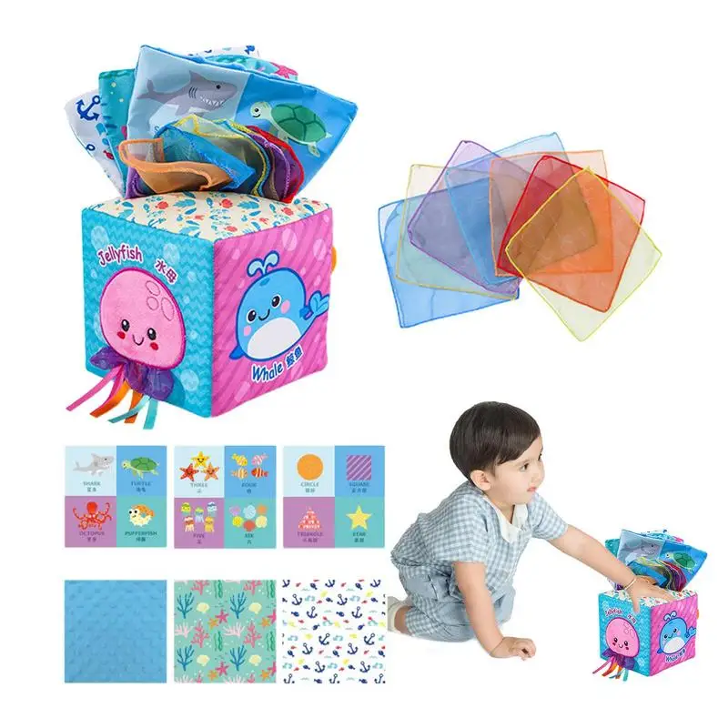 

Tissue Box Toy Soft Contrast Crinkle Sensory Toys Learning Activities For Kids Ages 0-2 Educational Tools Preschool Toys