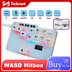 TicKnot HitBox Gamepad Keyboard For PC GP2040-CE Arcade Joystick Street Fighter For Nintendo Switch/PS3/PS4/Mister/Steam