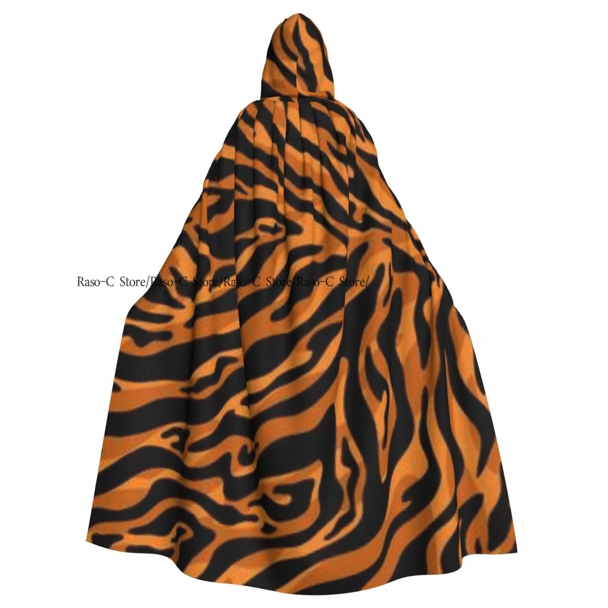 عباءة بنمط جلد الحمار الوحشي للبالغين من الجنسين مع غطاء رأس طويل للساحرة