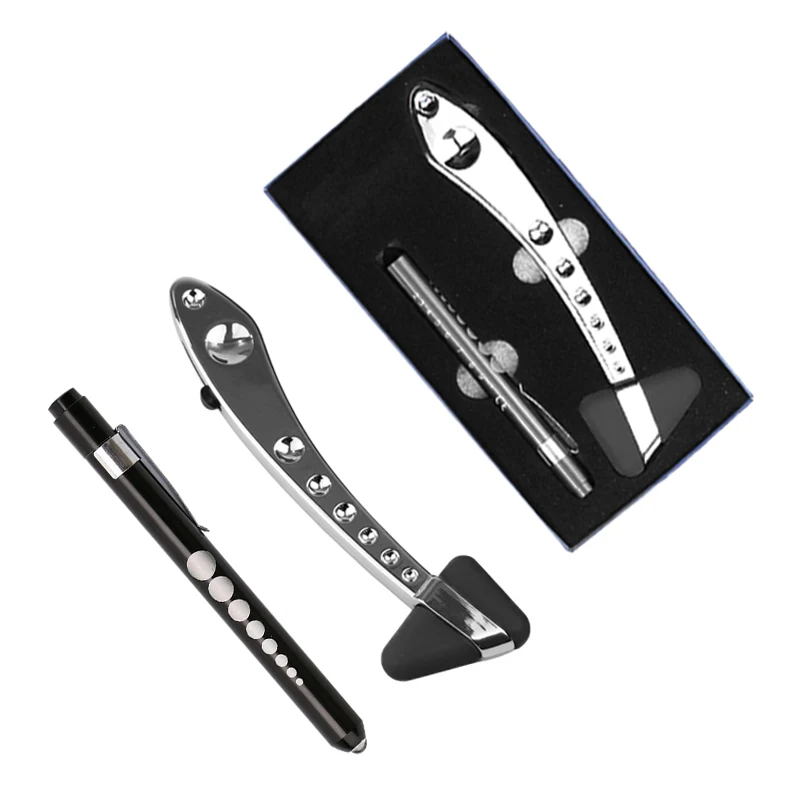 

Medical Neurological Massager Percussor Diagnostic Reflex Percussion Hammer LED Penlight Ear Eye Flashlight First Aid Torch Set