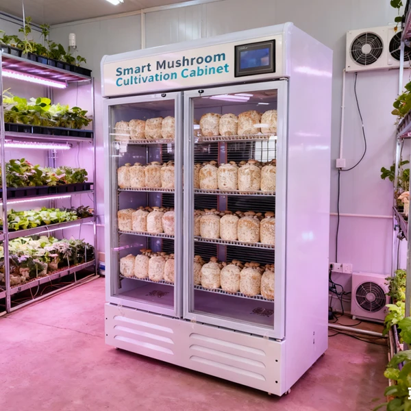Double door smart household edible fungus planting hydroponic cabinet