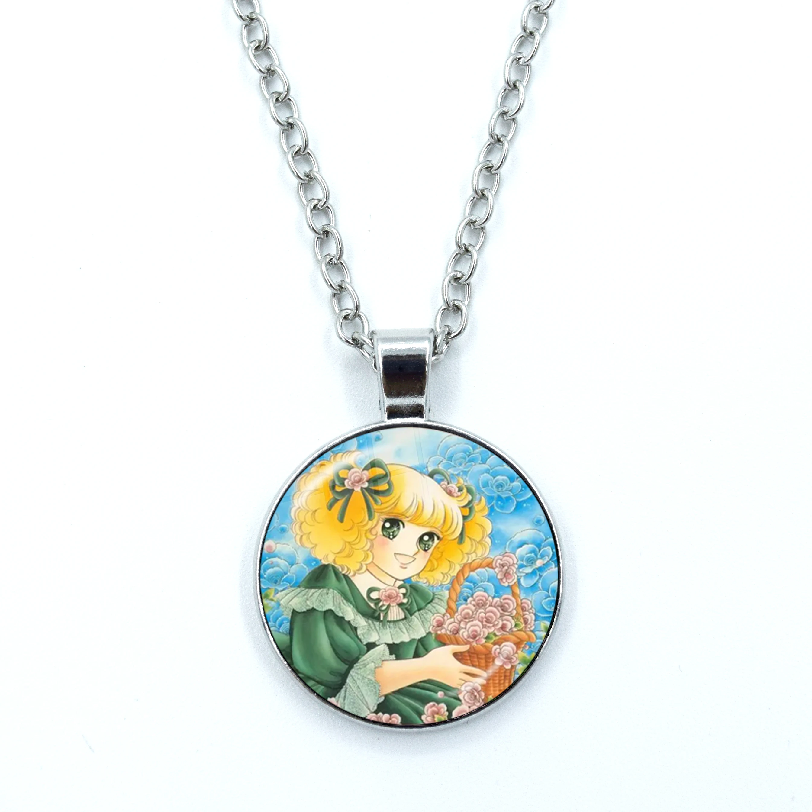 Fashionable Cartoon Creative Design Glass Necklace Handmade Anime Manga Candy Long Necklace Pendant Jewelry Gifts