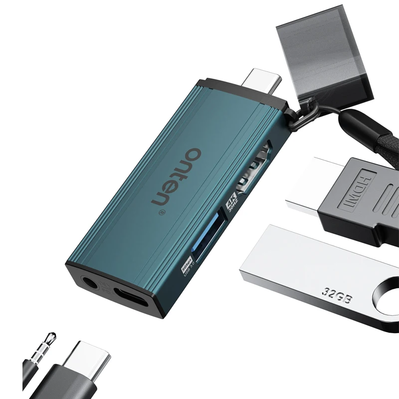 Video Capture Dongle usb c to hdmi-compatible adapter Docking Station 5Gbps USB-C HUB Splitter Adapter Screen Sharing 4K@30Hz