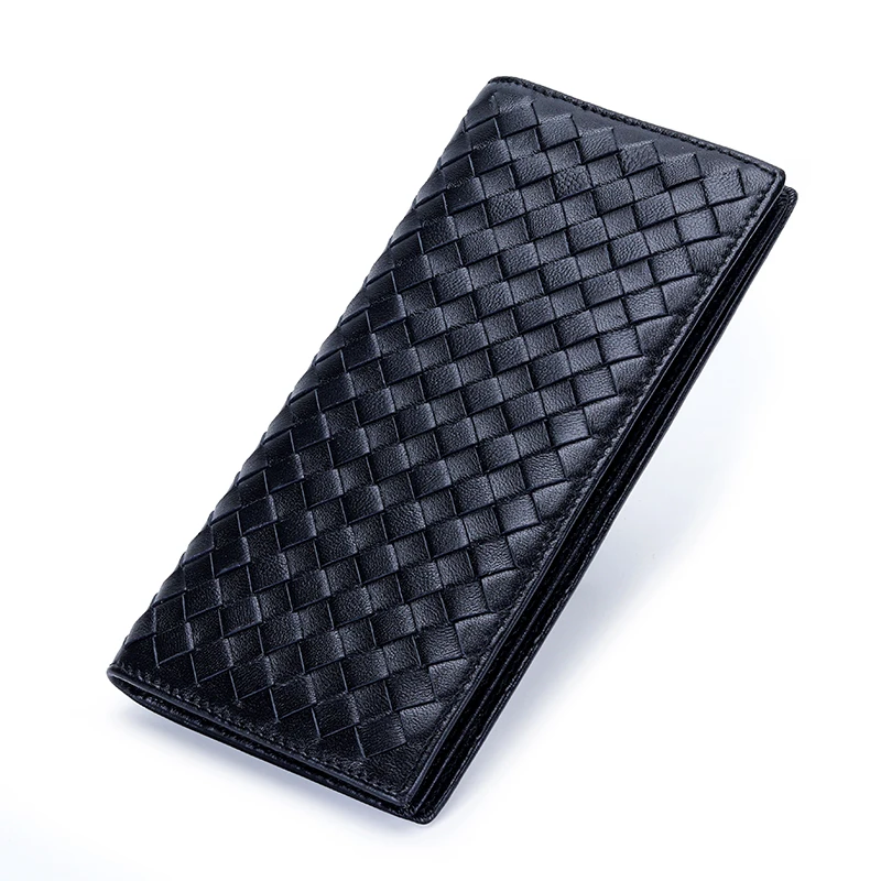 Genuine Leather Men Wallets Classical Long Slim Thin Clutch Bag Business Wallets Women Sheepskin Card Holder Phone Bag Billfolds