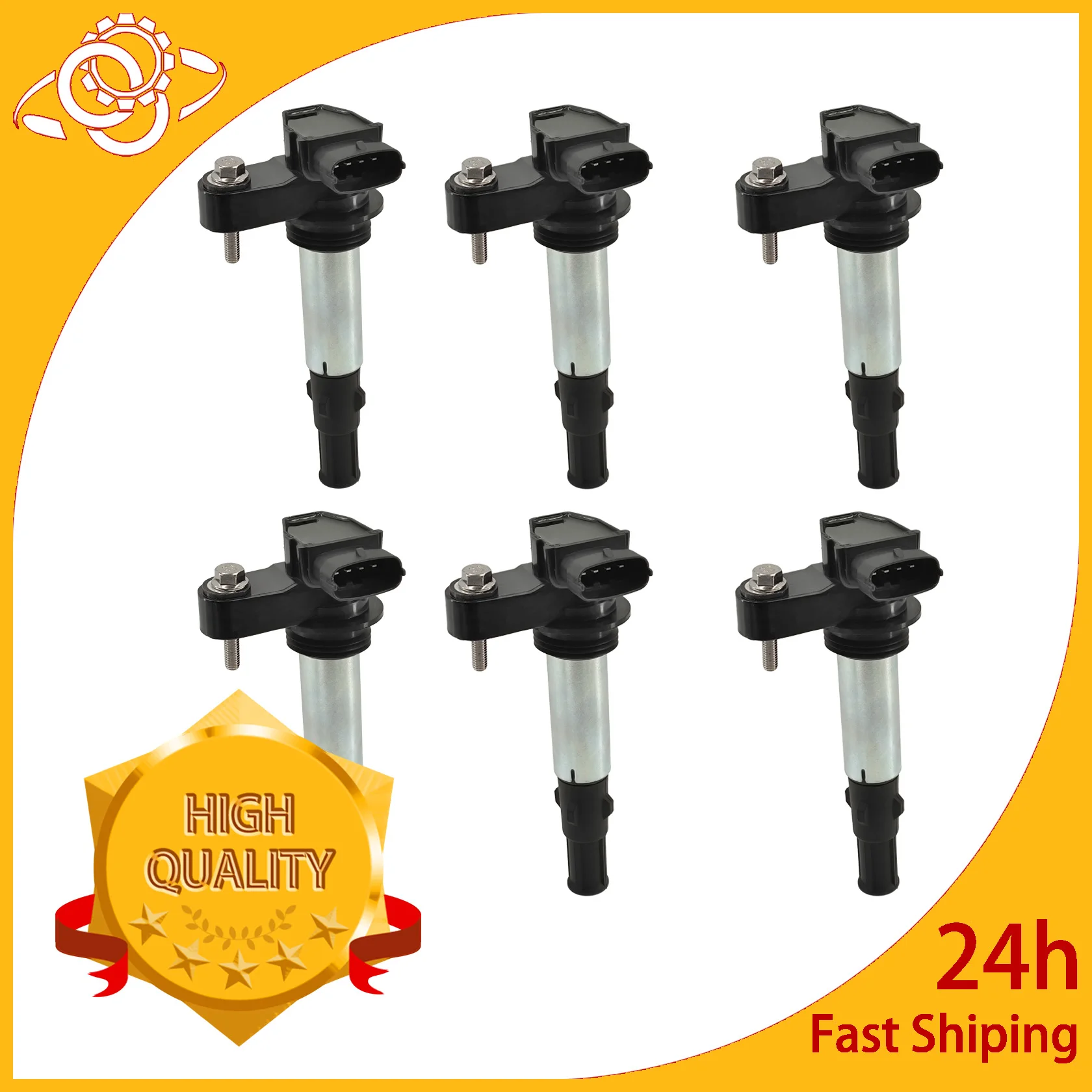 

6PCS Ignition Coil For ALFA ROMEO 159 Sportwagon BRERA SPIDER 939 3.2JTS CADILLAC SRX STS CTS 2.8L 3.6L 12613057 12629037