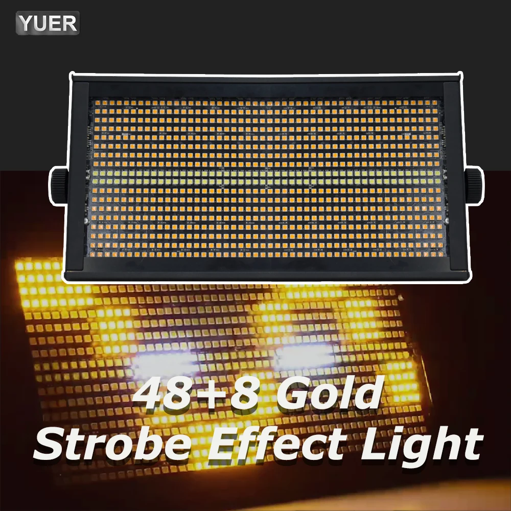 New Strobe LED 48+8 Segement Gold Strobe DMX512 Stage Lighting Washer Effect Club Night Party Dj Disco Horse Racing Lamp YUER