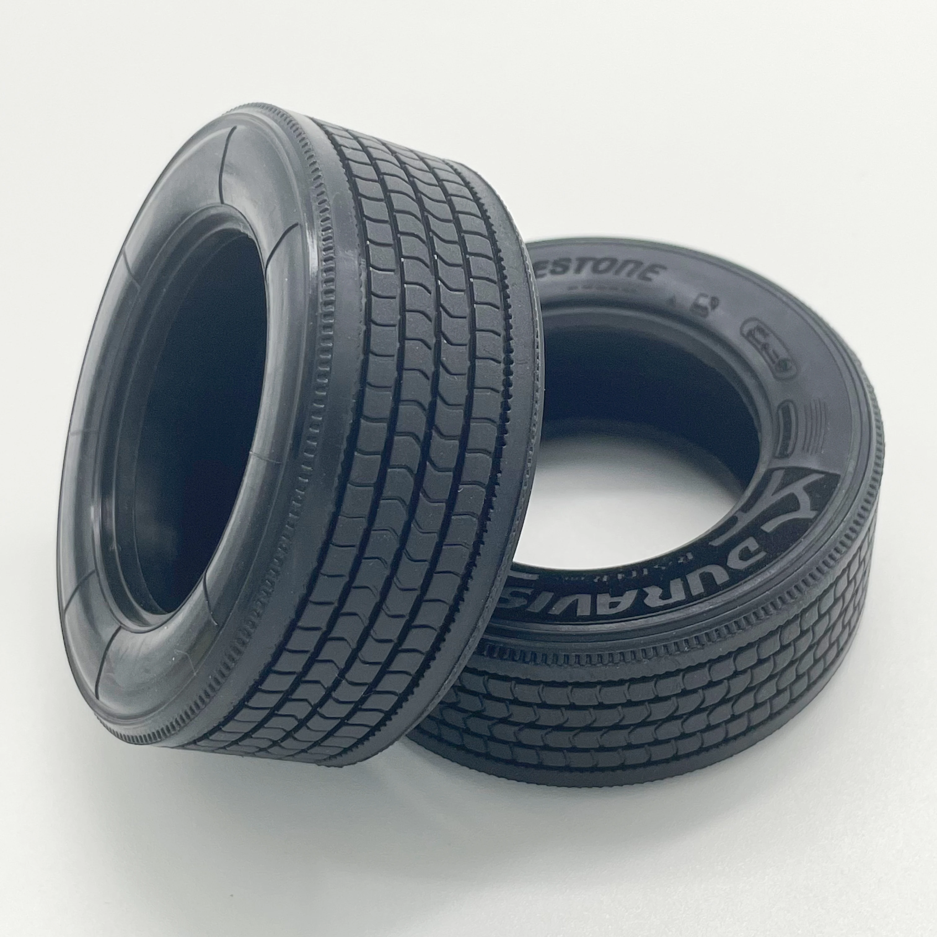 Pneus de Borracha 73MM Largos e Estreitos para Caminhões Europeus de Brinquedo 1/14 Tamiya RC Scania 770S Mann Actros Volvo TGX TGS