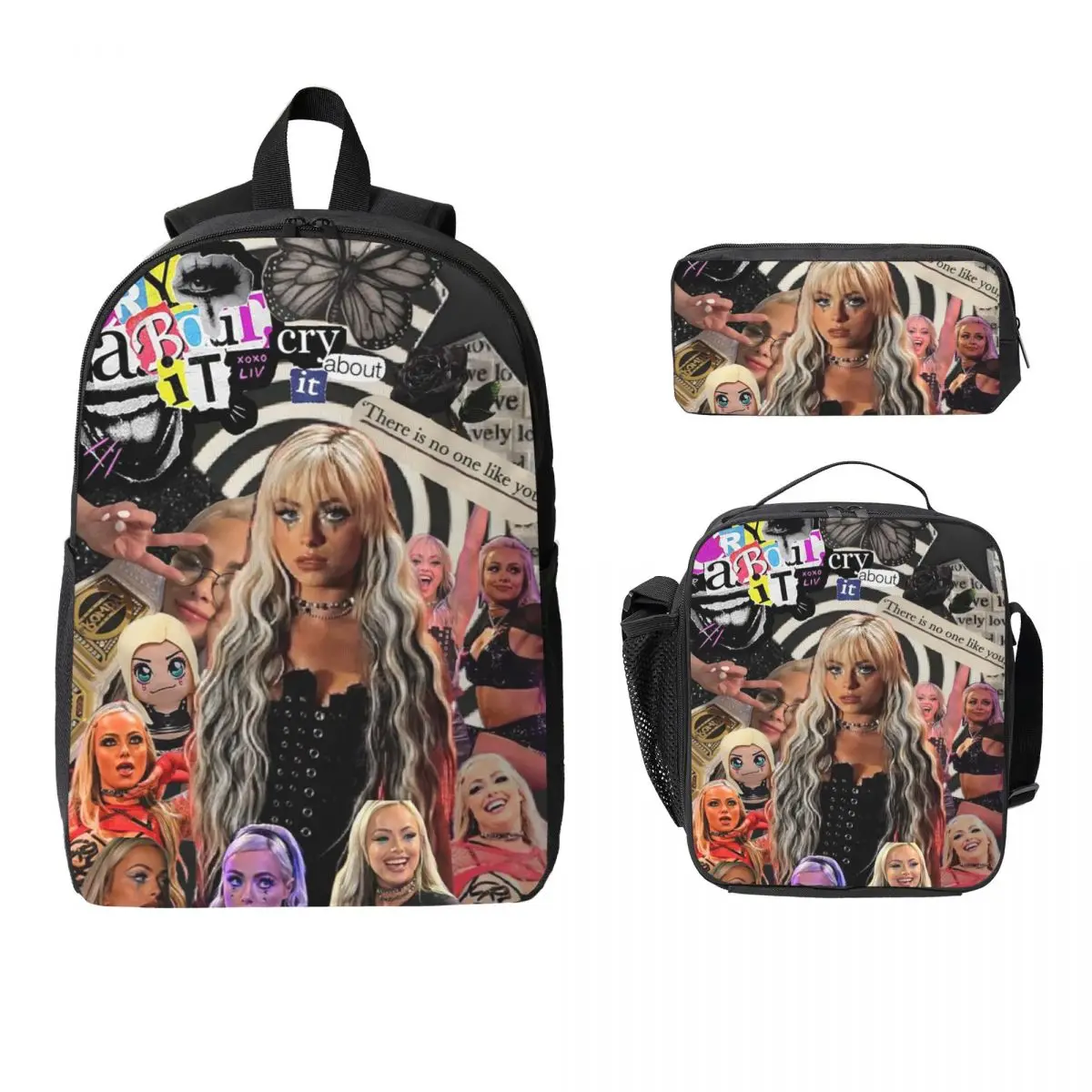 

Liv Morgan Backpack Student Boys Girls BookBag School Bag Laptop Shoulder Bags 3ps Insulated Lunch Bag Pencil Case