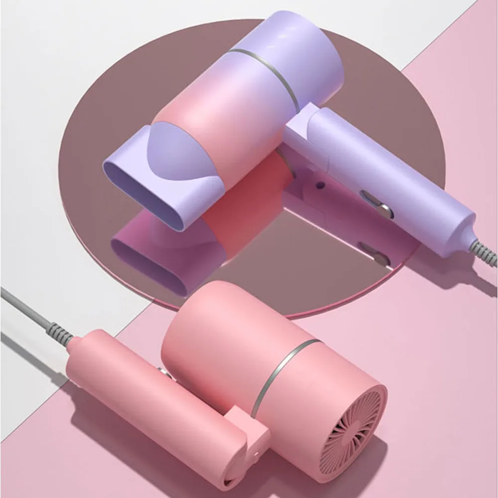 

Фен для волос с отрицательными ионами, портативный ручной мини-фен для путешествий, Регулируемый Электрический Гладкий стильный инструмент