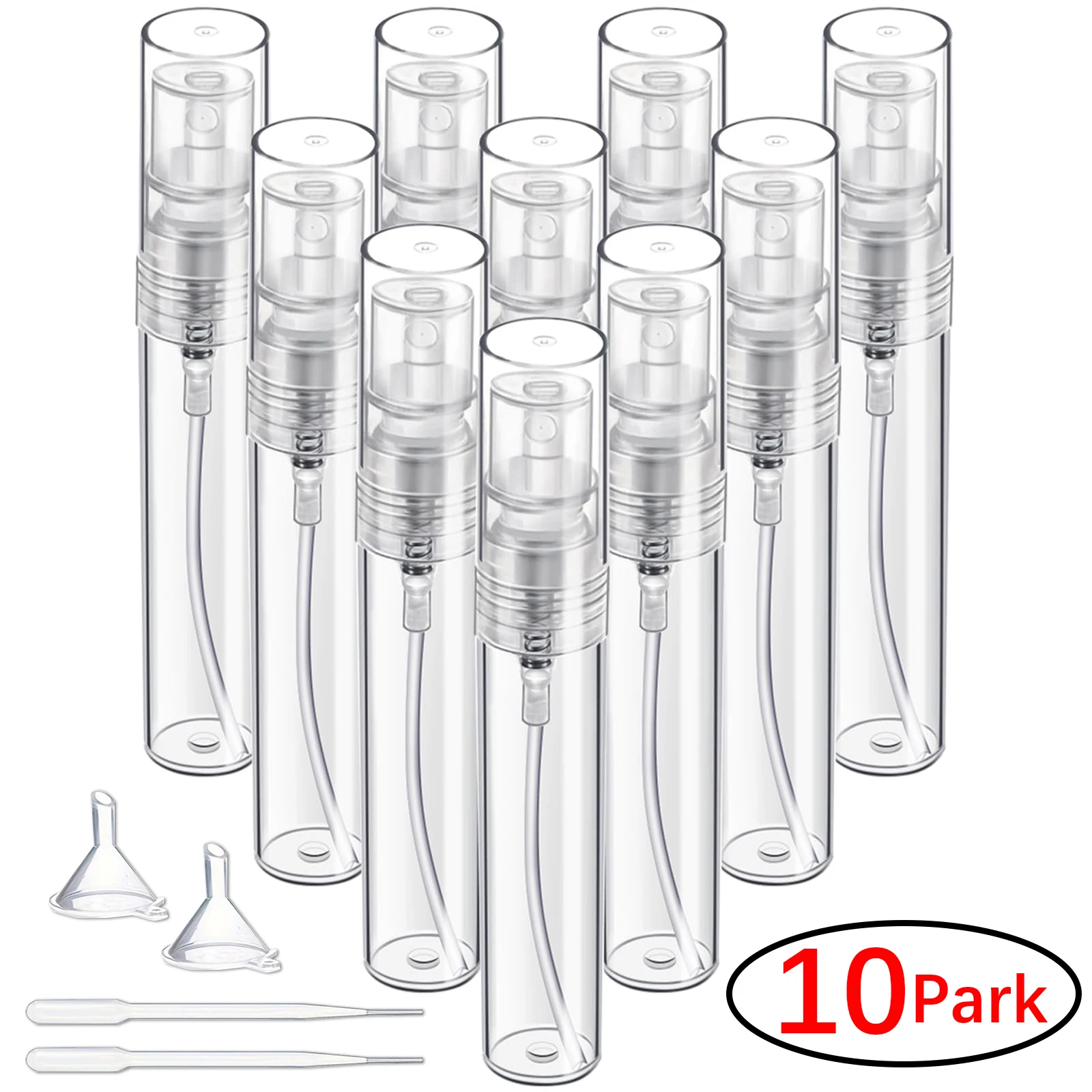 10 قطع 5 مل زجاجات رذاذ بلاستيكية صغيرة، زجاجات عطر قابلة لإعادة الملء، زجاجات سفر بلاستيكية محمولة #1