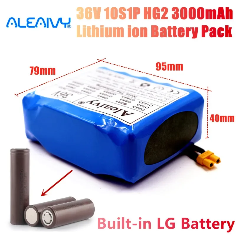 36V 10S1P 18650 HG2 3000mAh Lithium ion Battery Pack For M365 MIJIA Pro Scooter Extended Range Charge And Discharge XT30 Plug