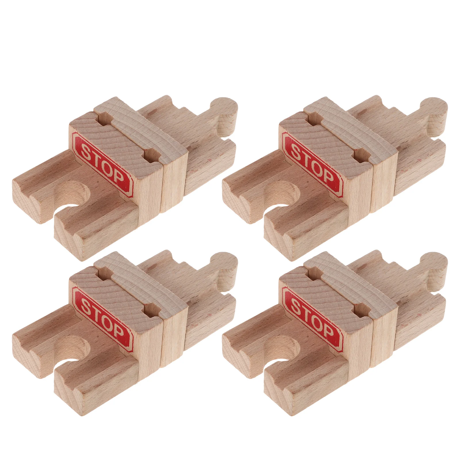 

4Sets Wood Train Track End Bumper Buffer Stop Railroad Stopper Connector for Home Outdoor Railway Expansion Accessories