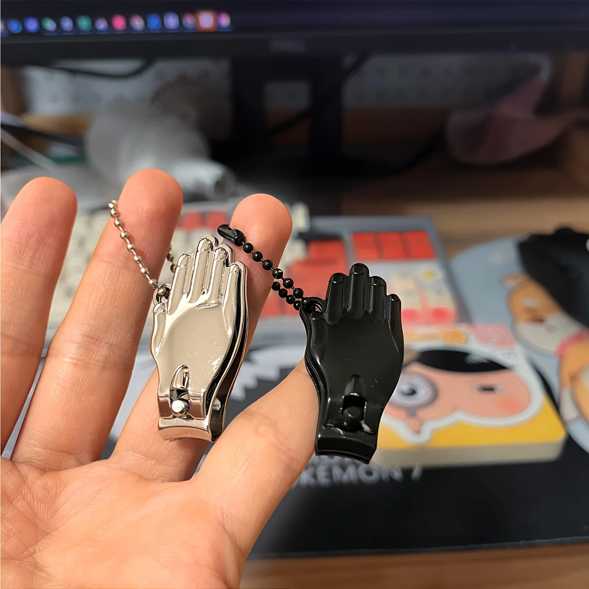 

Stainless Steel Nail Clipper with Chain, Creative Nail Scissors for Home Manicure Tool Fun Hand and Foot Design Manicure