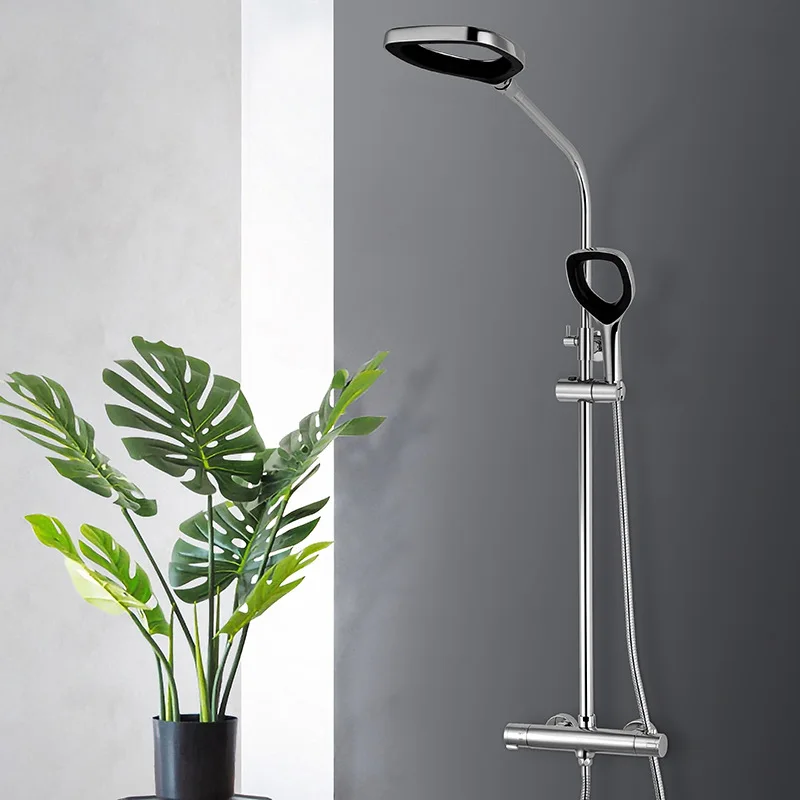 Modern Style Thermostatic Shower Head Set Constant Temperature Hollow Design for Bathroom