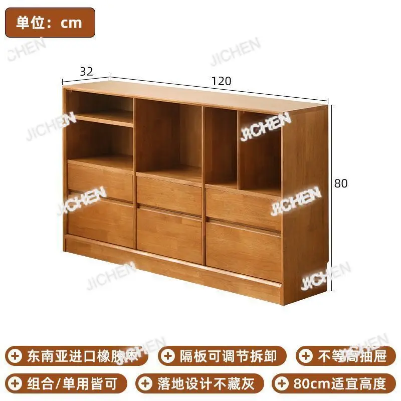 

ZQR Solid Wood Partition Bookshelf, Small Apartment Storage Cabinet, Storage Cabinet Bookshelf, Low Cabinet, Living Room Combina