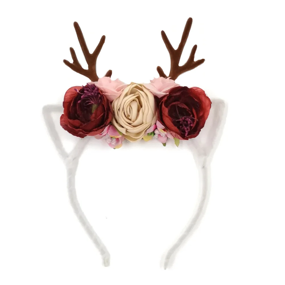 Christmas Headband Novelty Antler flower headband kids headwear girl hair accessories Christmas decorations show props headwear