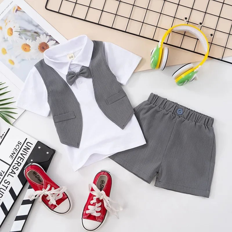 New Summer Baby Boys Clothes Suit Children Casual T-Shirt Shorts 2Pcs/Sets Toddler Cotton Costume Infant Outfits Kids Tracksuits