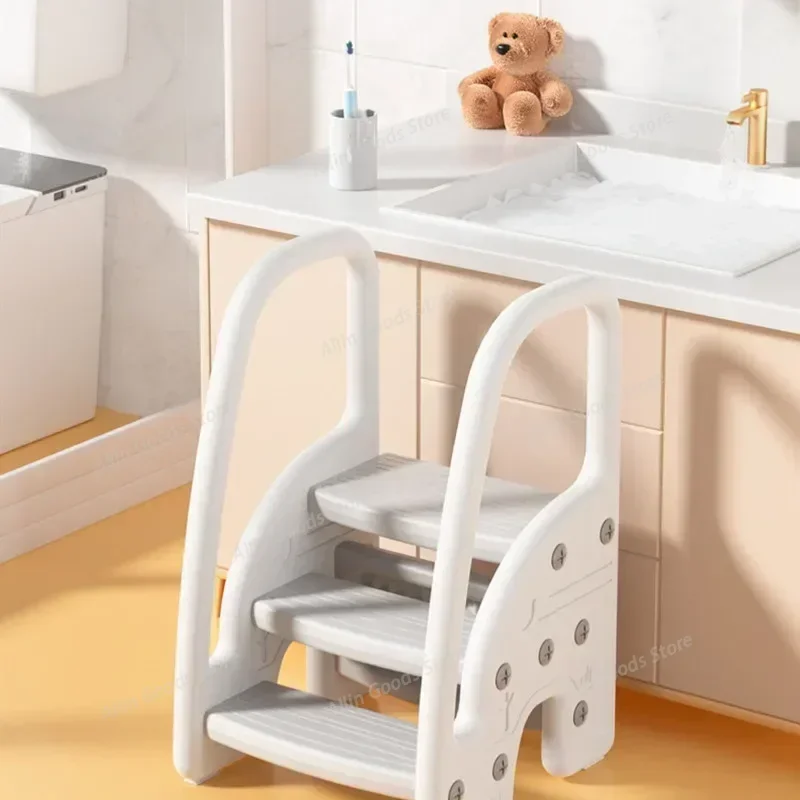 Baby Hand Washing Step Stool Toilet Washing Stairs Children's Stool Non-slip with Handrail 2 and 3 Layers Small Stool Kids Steps