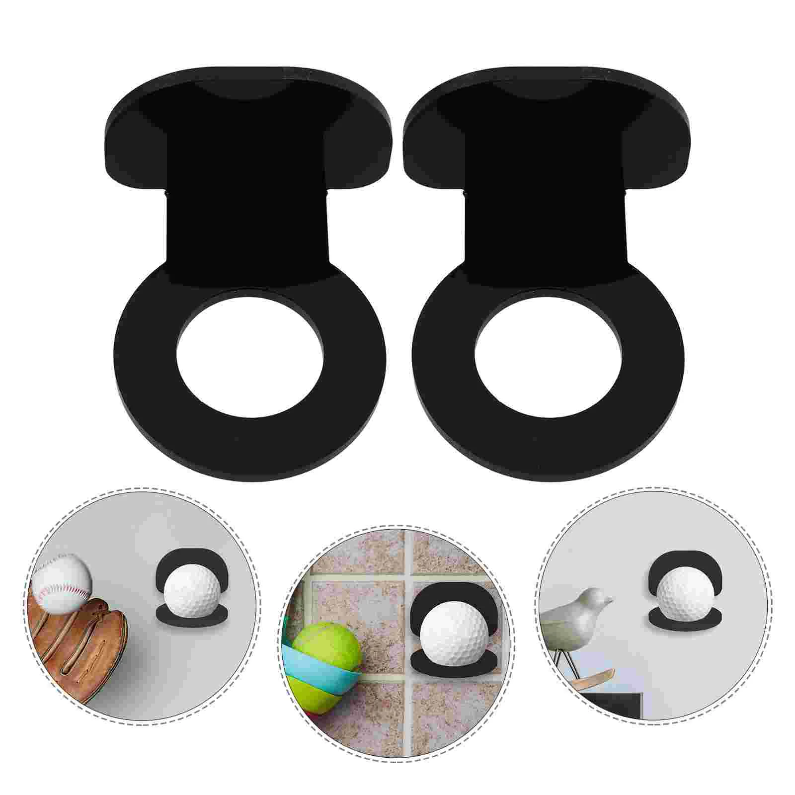 

2 Pcs Ball Bracket Tennis Balls Baseball Wall Houlder Golf Display Holder Stand Clear