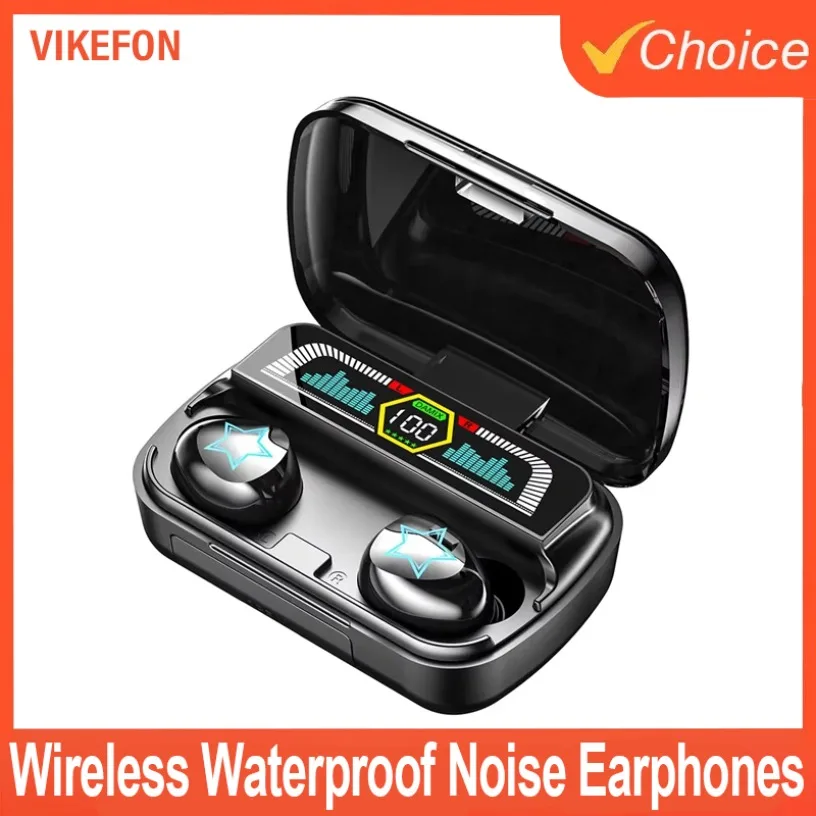 Bluetooth 5.3 Headphones LED Display Headsets Wireless Earphones HiFi Stereo Waterproof Noise Reduction Earbud Charge your phone