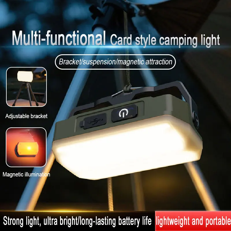 

4000 мАч светодиодный светильник для палатки для кемпинга, перезаряжаемый уличный аварийный светильник, водонепроницаемый портативный подвесной ночник, освещение для кемпинга