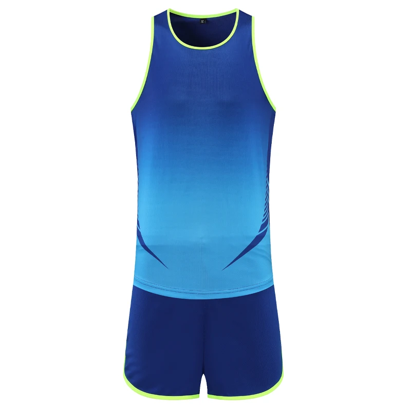 Breathable Sprint Sports Sets Gym Marathon Clothes Fashion Men Competition Running Vest Shorts Print Outdoor Tracksuits