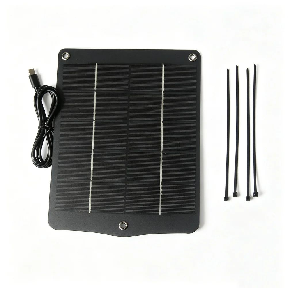 6W 5V USB-C Solar Charging Panel Monocrystalline Silicon Lightweight 109g for Outdoor Camping Backup Power 21x17cm