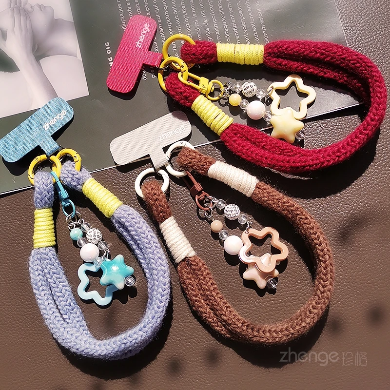 

Ремешок для мобильного телефона, пряжа для вязания, короткий, прочный и толстый, подходит для использования на открытом воздухе, для предотвращения потерь