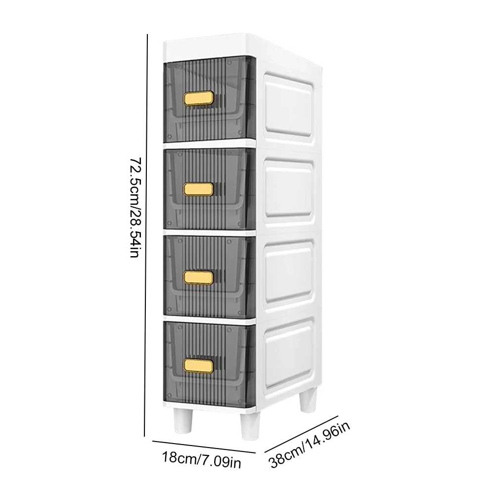 4/5 Tier Bathroom Storage Cabinet Installation-Free Toilet Drawer Closestool Crevice Rack Corner  Kitchen Organizer Rack Shelves