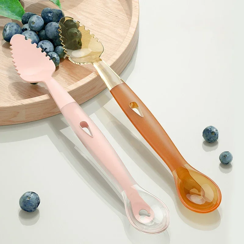 Double Sided Baby Food Feeding Spoon Scraping Mud Silicone Soft Spoon Infant Tableware Utensil With Box Children Toddler Cutlery