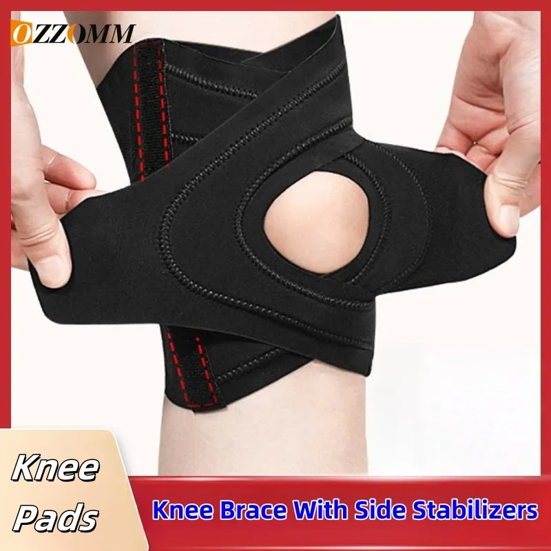 1PC Adjustable Knee Brace with Side Stabilizers Relieve Meniscal Tear Knee Pain Joint Pain Relief,  Knee Pads Support Men