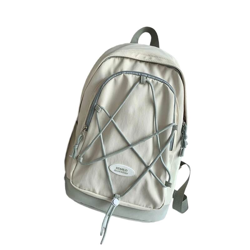 Mochila viaje funcional con compartimento para computadora portátil Mochila escolar con cordón elástico