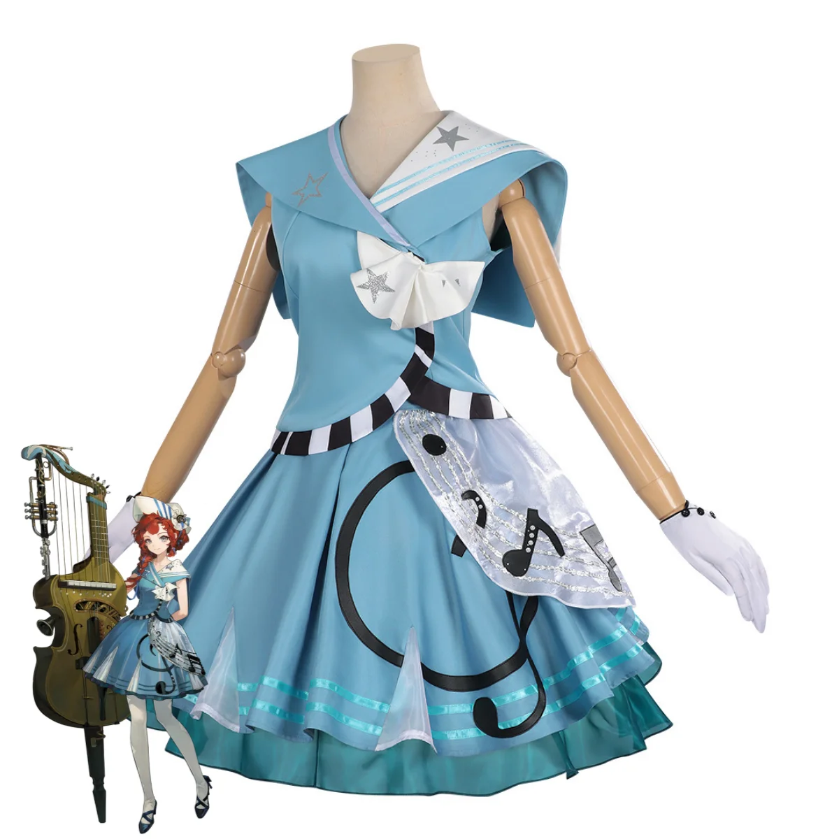 Music Master Blue Evening Dress Princess Dress Hat Woman Sexy Cute Carnival Suit 2026Game Reverse:1999 Barcarola Cosplay Costume view 4