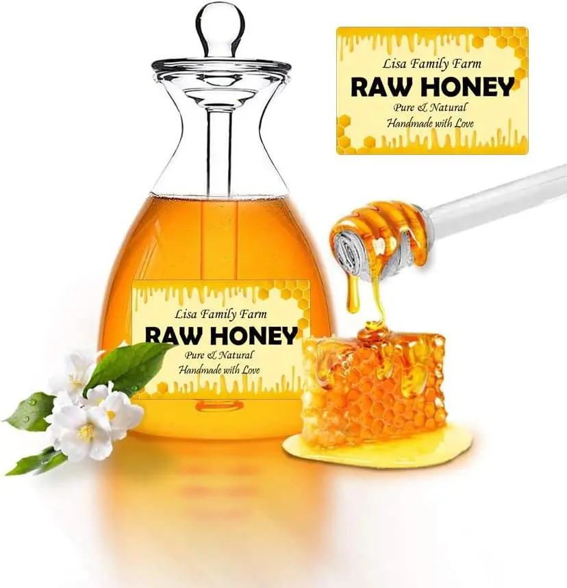 Direct Thermal Labels Stickers Honey Themed Labels 2 Inch Honey Jars Bottles Labels Valentine\'s Day Personalized Labels 250 Pcs
